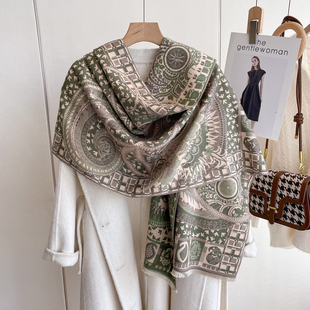 Wholesale Winter Cashmere Thickened Warm Tassel Scarves