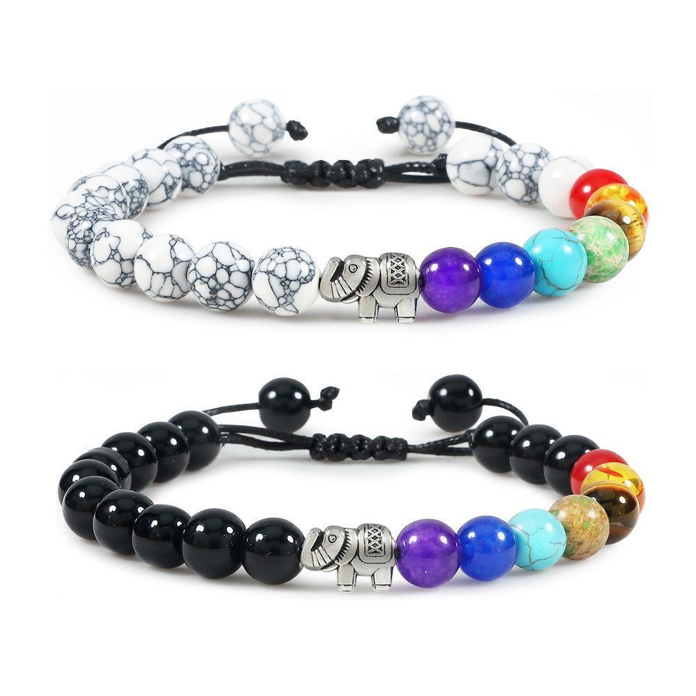 Wholesale Elephant Alloy Braided Adjustable Bracelet