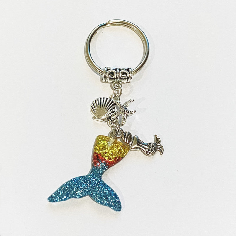 Wholesale Alloy Mermaid Starfish Keychain