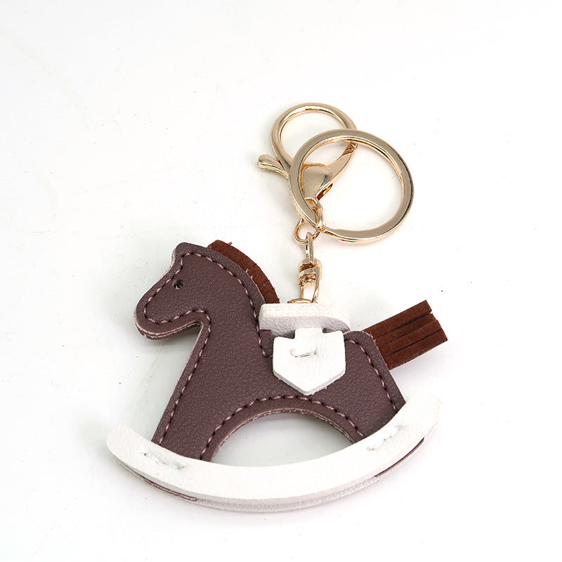 Wholesale Handmade Green Horse Bags Hanging Pieces Artificial Leather Keychains