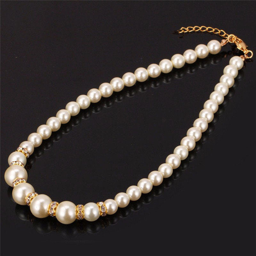 Wholesale Imitation Pearl Necklace Bracelet Earring Set Three Pieces