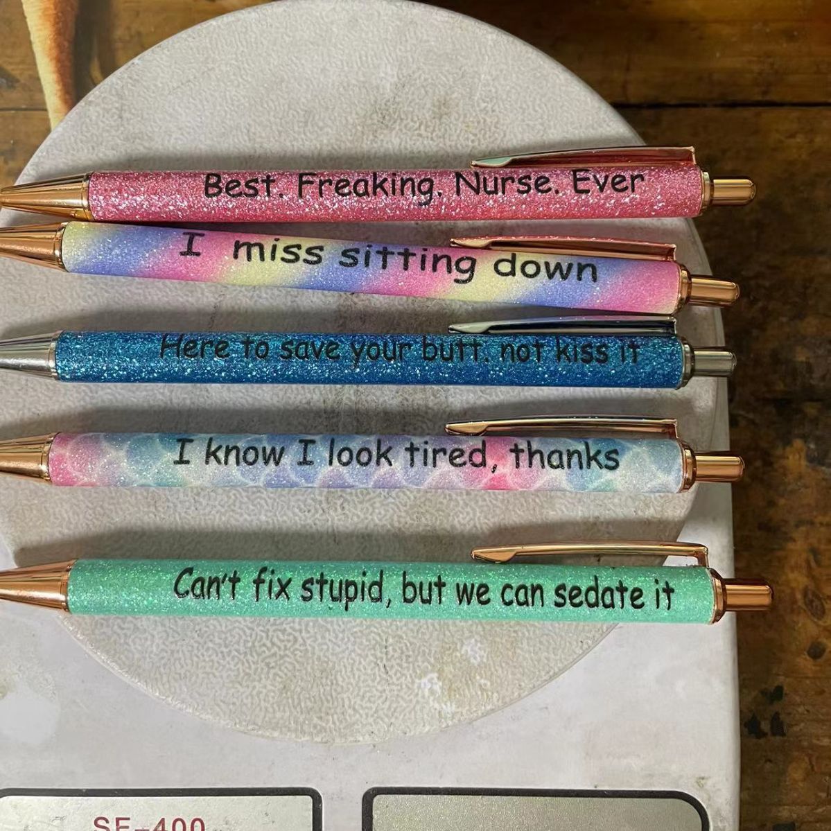 Wholesale 5pcs/7pcs/PACK Pens Funny Funny Week Leopard Print Ballpoint Pen Set