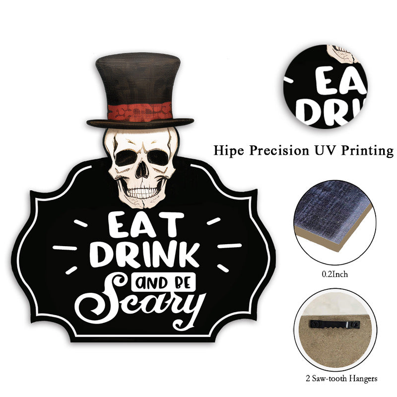 Wholesale Halloween Skeleton Decoration Wooden Doorplates