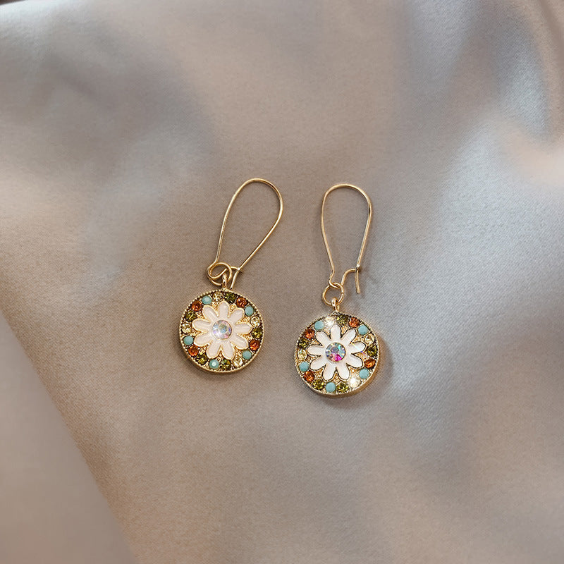 Wholesale S925 Silver Needle Flower Fashion Geometric Earrings