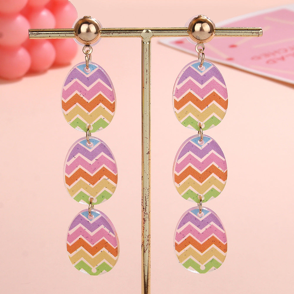 Wholesale Easter Rainbow Easter Egg Rabbit Ghost Acrylic Earrings