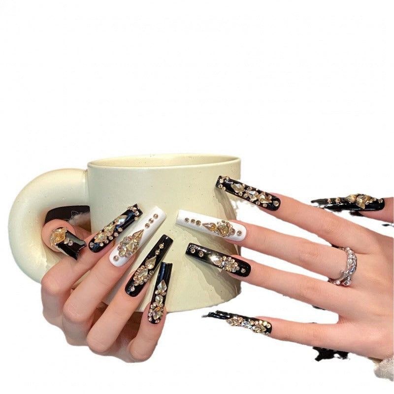 Wholesale Handmade nail polish inlaid with gemstones