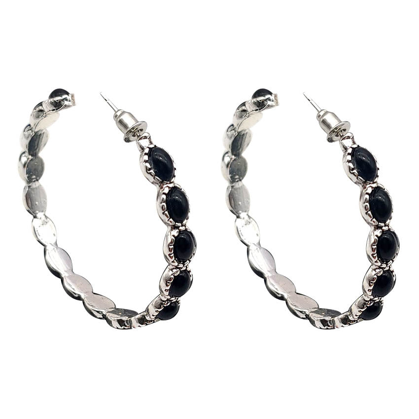 Pendientes de círculo grande de metal turquesa de forma turquesa al por mayor