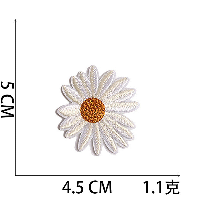 Wholesale Chic Iron On Sunflower Butterfly Embroidery Patches For Clothing DIY Decorative Accent Resale