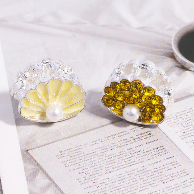 Wholesale 6pcs/pack 3D double-sided small fan four-hole DIY loose beads