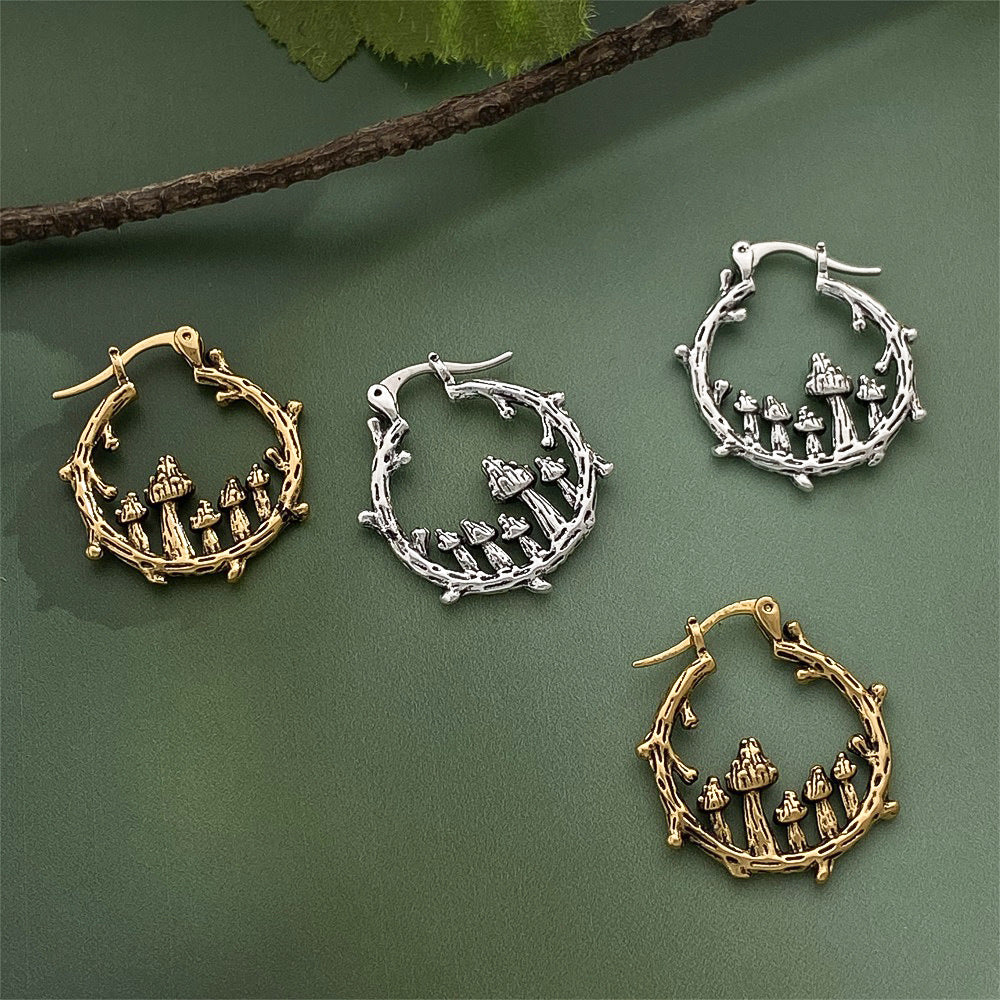 Wholesale Bohemian Mushroom Alloy Earrings