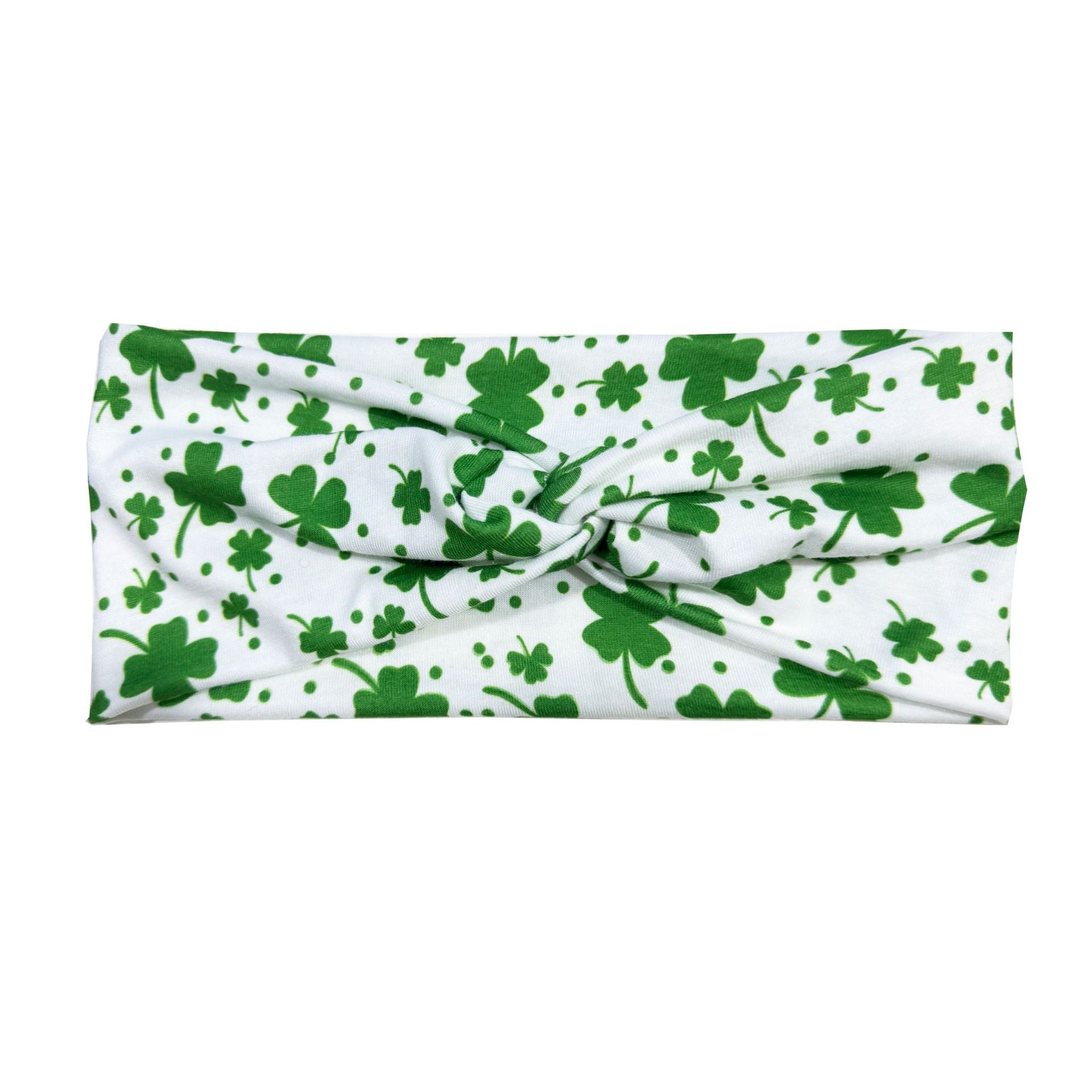 Wholesale St.  Patrick' s Day clover print cross headband