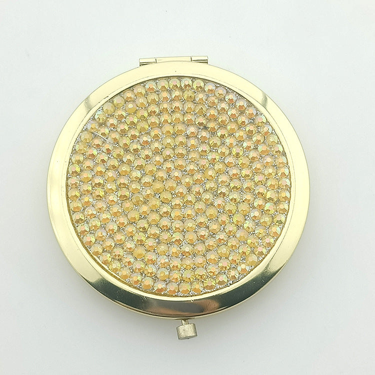 Wholesale Folding Pearl Diamond Makeup Aluminum Mirror