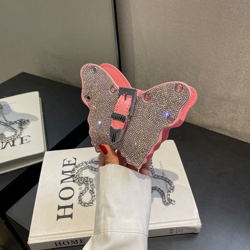 Bolsa de mariposa con diamantes de PU al por mayor