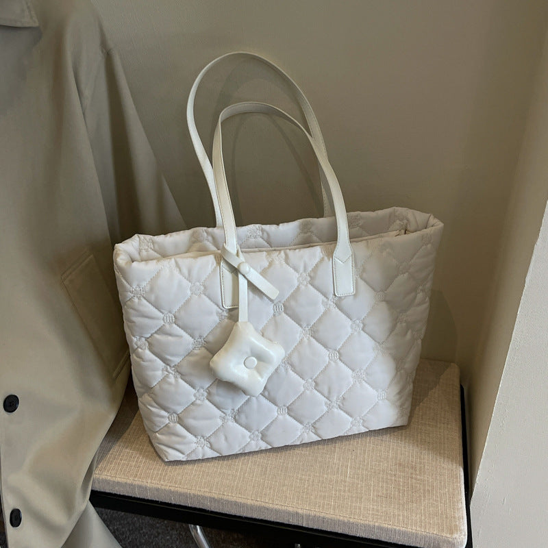 Wholesale Rhombus Embroidery Bag Shoulder Bag Large Capacity Tote Bag