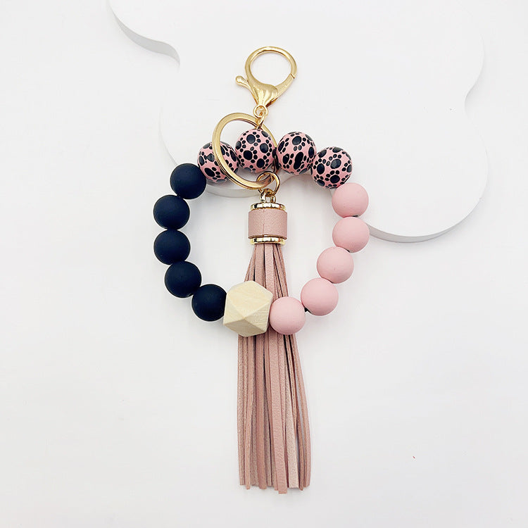 Wholesale Creative Silicone Bead Bracelet Rhizoma Sumac Bead Wrist Keychain
