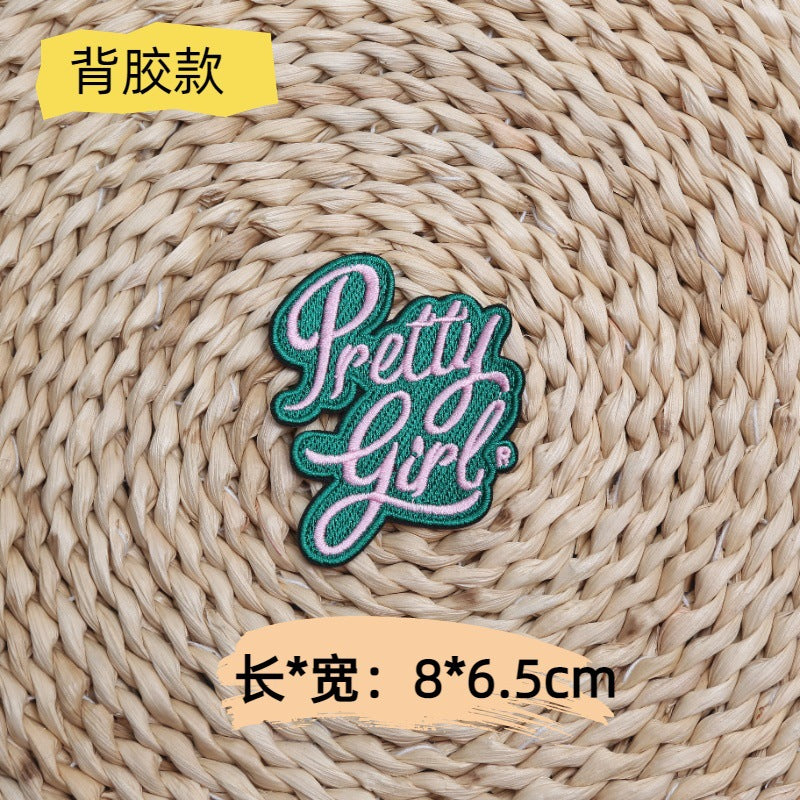 Wholesale 10pcs Team helmet baseball embroidery English square letters DIY Patches