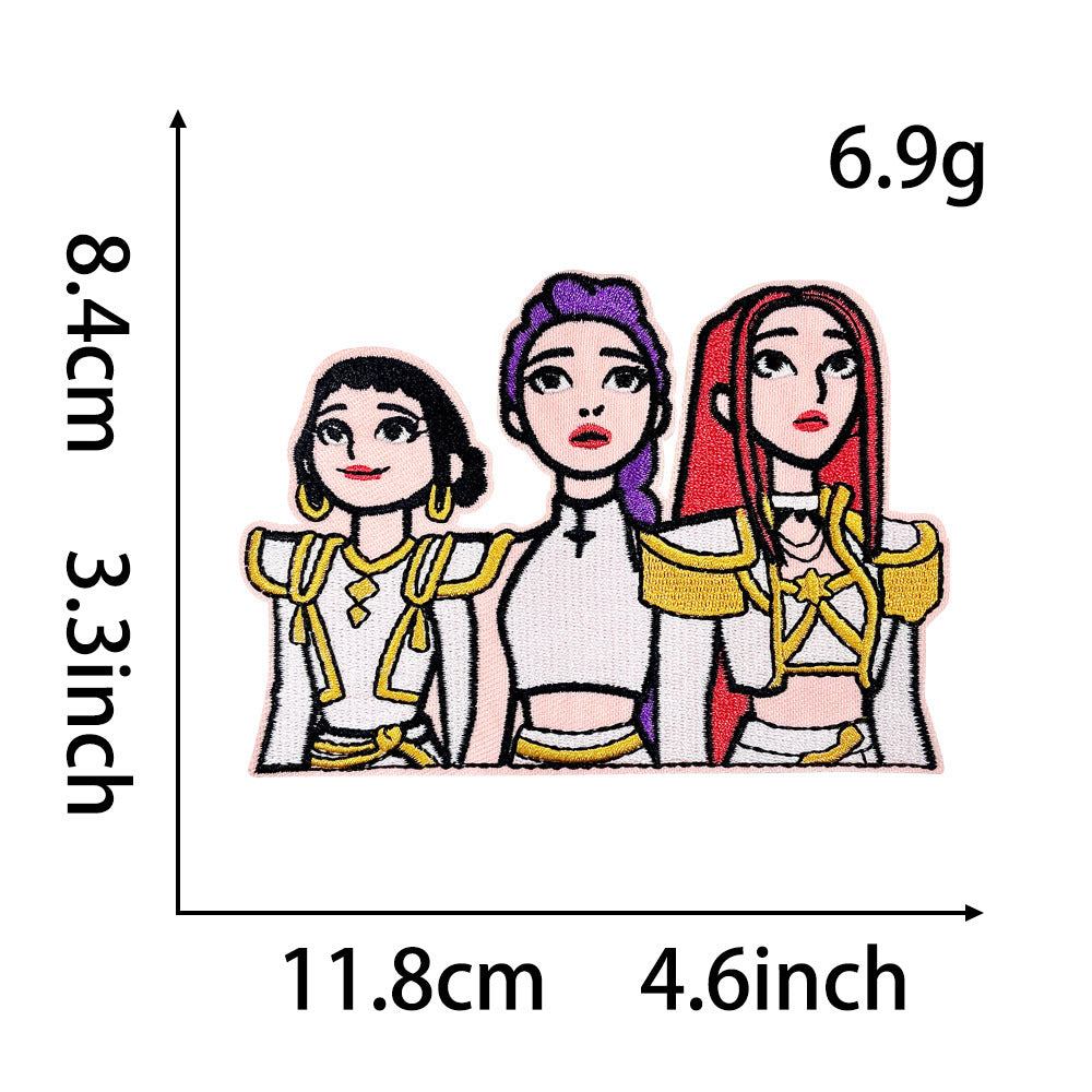 Wholesale Cartoon Cute Styling Girl Embroidery DIY Patches OLY Exclusive