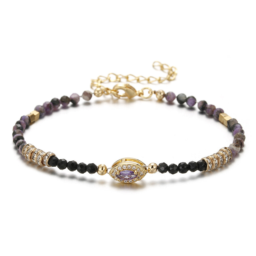 Wholesale Gemstone Overlay Colorful Natural Stone Bracelet