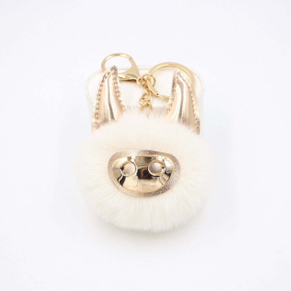 Wholesale Shiny Cute Pig Plush Ball Bag Accessories Pendant