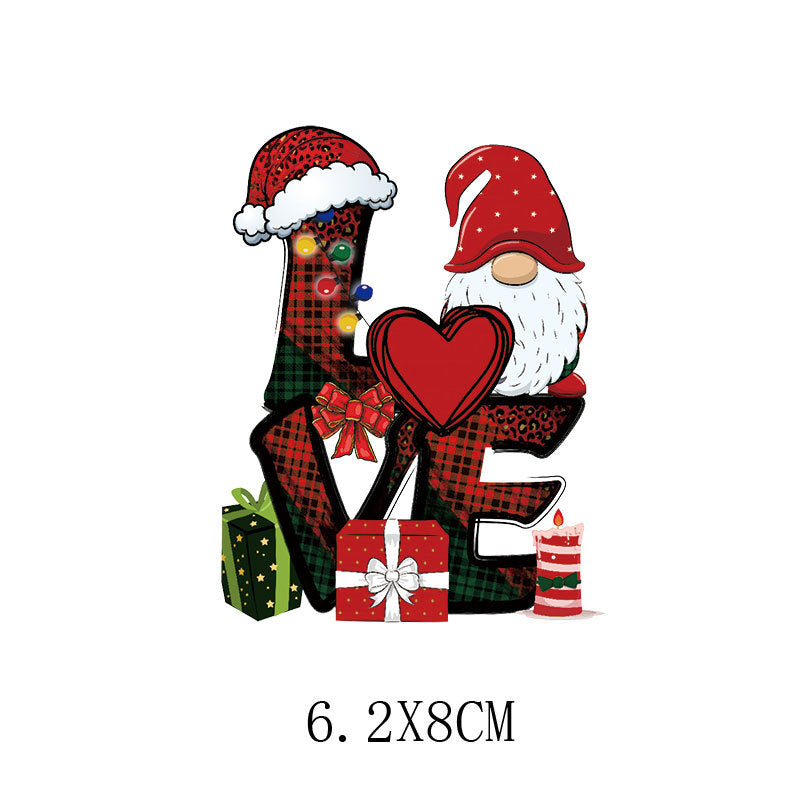 Wholesale  5pcs/pack   Children' s Cartoon Christmas Heat Transfer Stickers   UV DTF Ready to Press Transfers Wraps