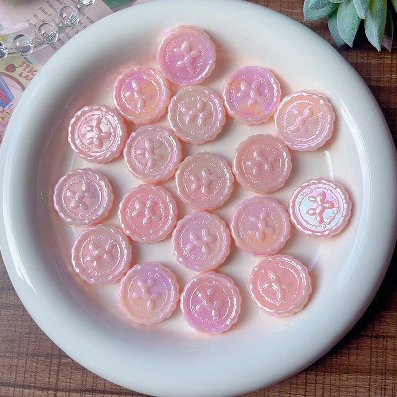 Wholesale 10pcs/pack Macaron straight hole balloon dog round seal beads