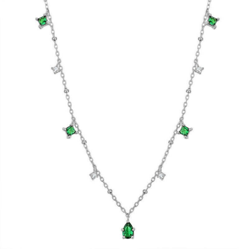 Wholesale Vintage Emerald Gold Plated Clavicle Necklace