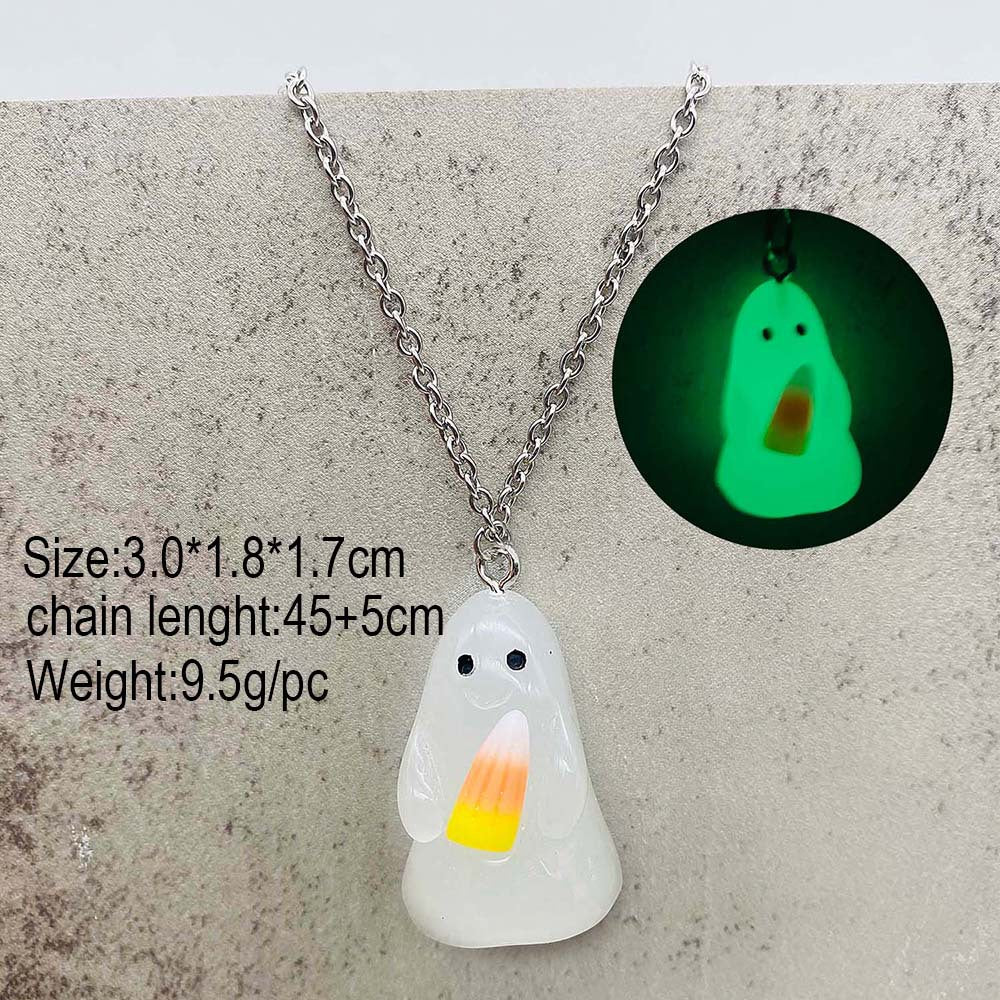 Wholesale 3D Night Light Ghost Pumpkin Corn Candy Halloween Earrings