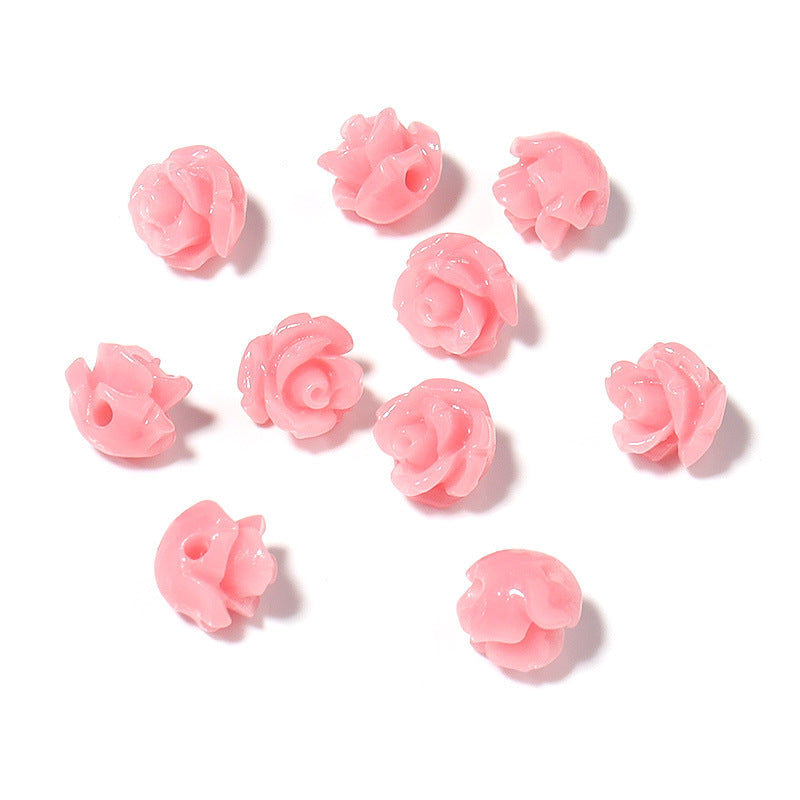 Wholesale 30pcs Colorful Lacquer Carving Powder Pressed Stereo Beads