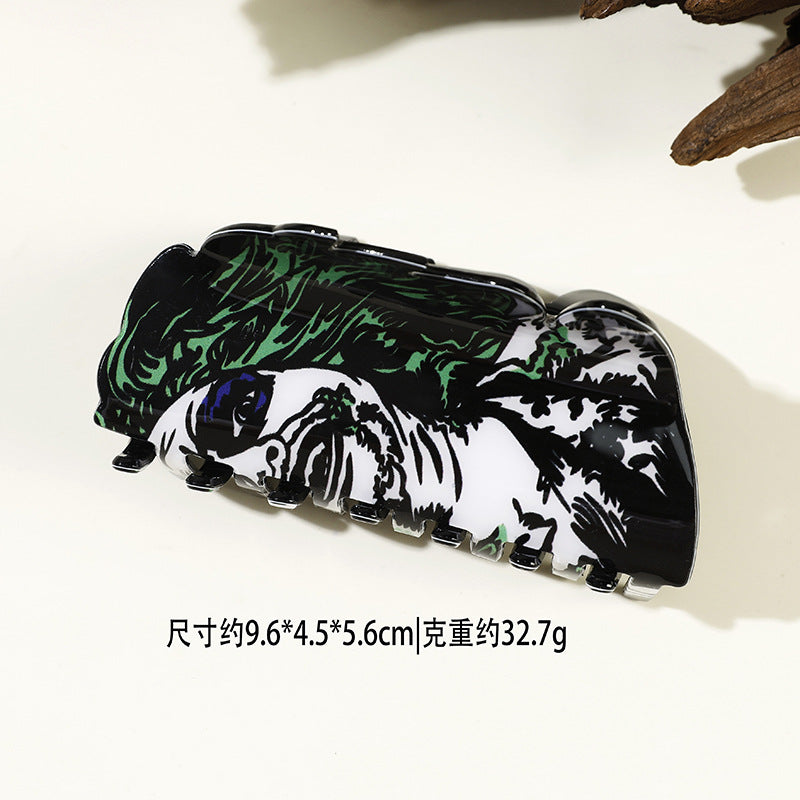 Wholesale Trendy Acrylic  Shark Hair Clip Ghost Face Clown Design Boutique Resale Accessory