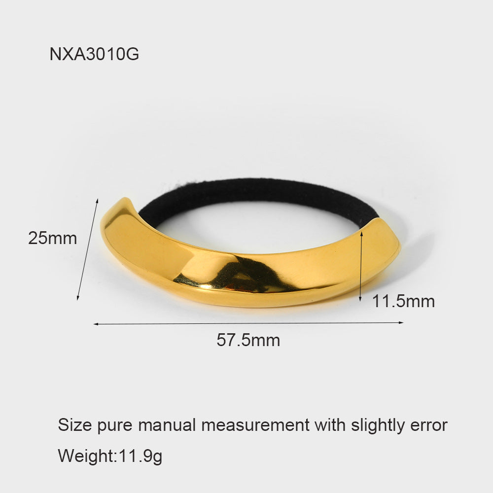 Wholesale Stainless Steel Metal High-grade Ins Rubber Band Love Bow Ponytail Hair Rope