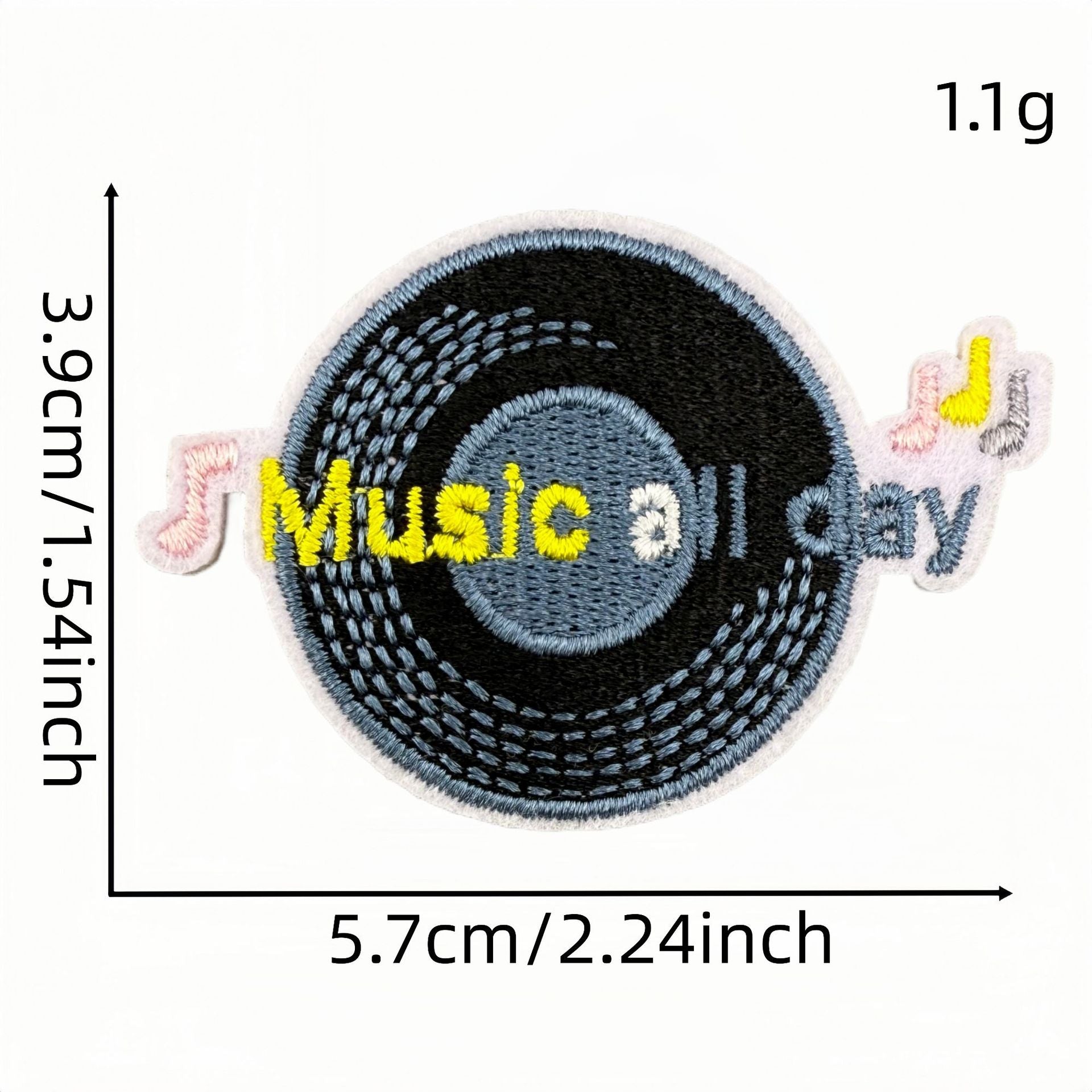 Wholesale Cartoon Music Note Embroidered Patches Iron On Clothing Accessory Trendy Decorative Gift And Boutique Resale