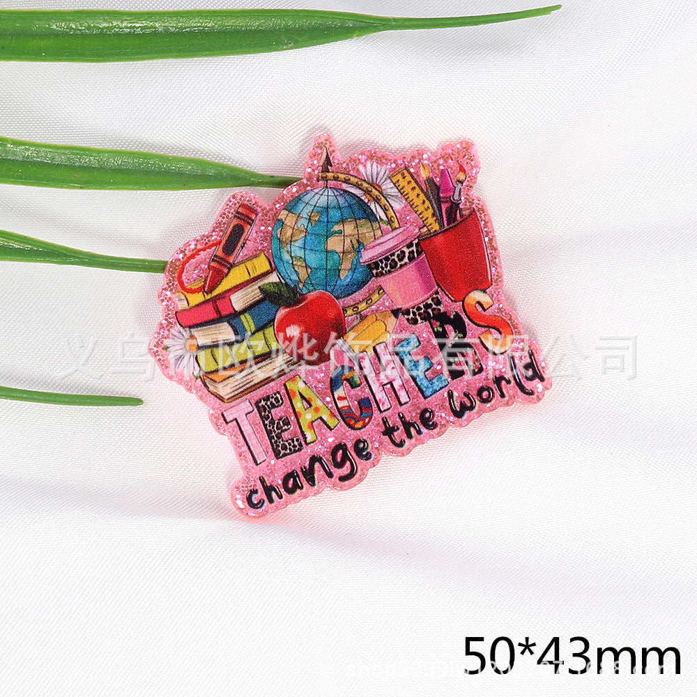 Wholesale 10pcs Pink Teacher Stationery Acrylics