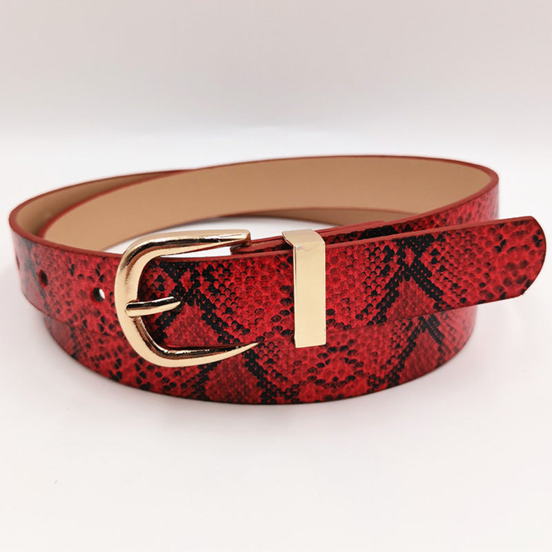 Wholesale Snake print women' s belt