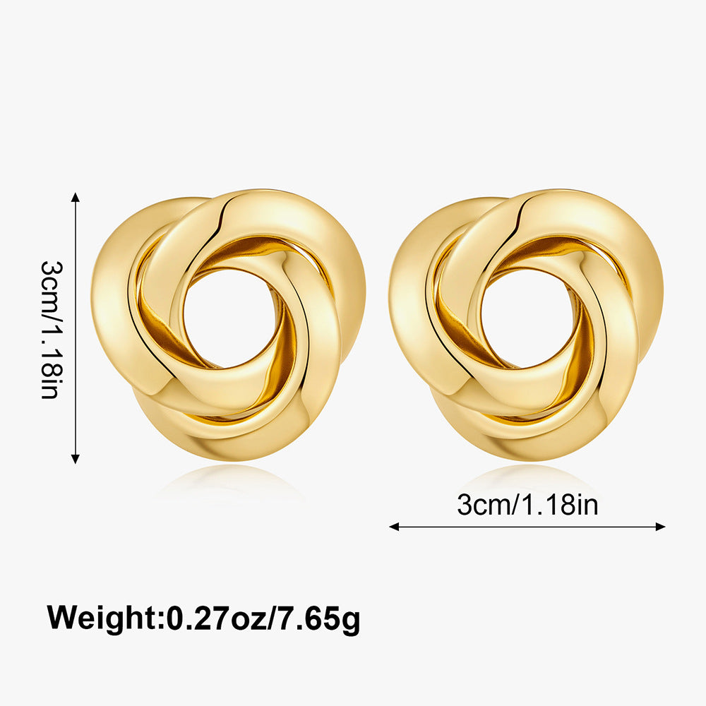 Wholesale Electroplated geometric multi circle earrings