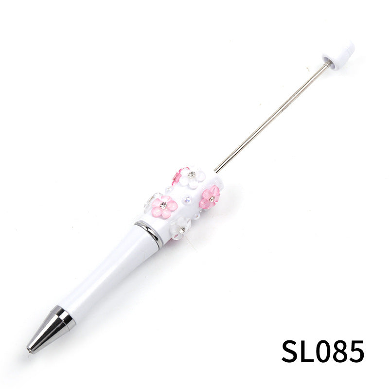 Wholesale 5pcs/pack Heavy Industry diy Beadable Pen Diamond Five-petal Flower Bead Pen