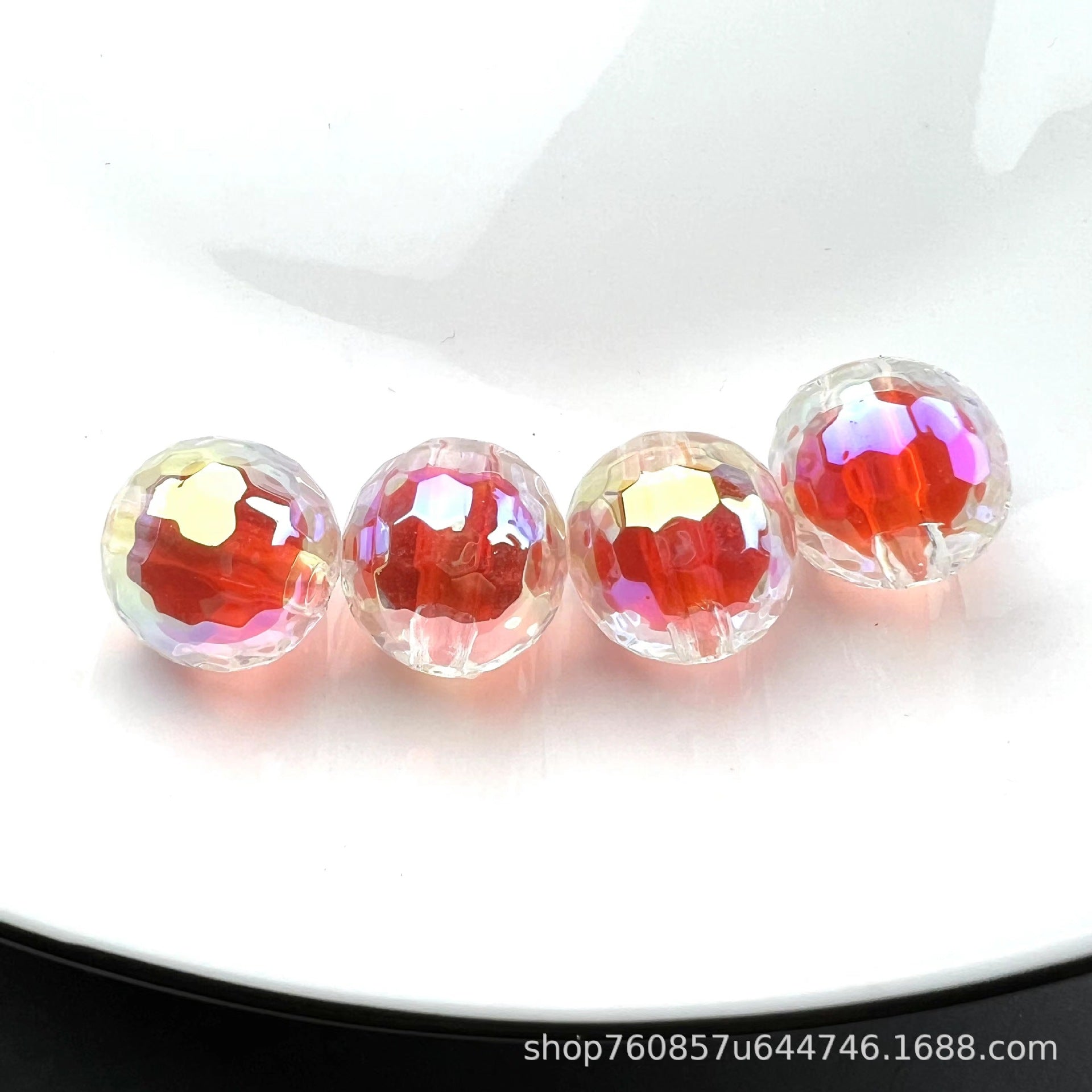 Wholesale 200PCS/PACK Acrylic Color Plated Straight Hole Faceted DIY Beads