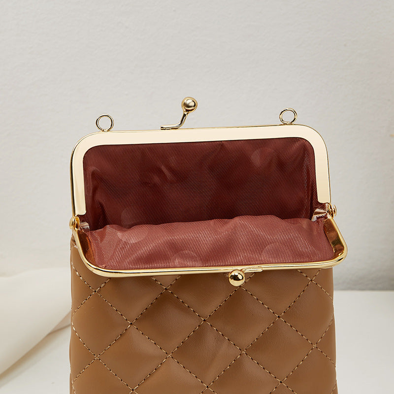 bolso de monedas de bolsas de clip de rhombus PU al por mayor