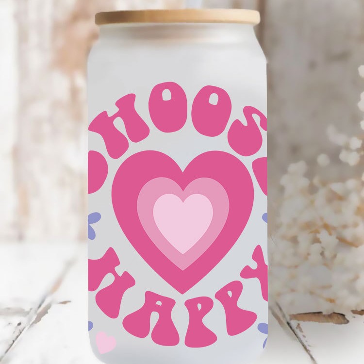 Wholesale Pink Love Valentine's Day Series 16oz Cup UV DTF Wraps