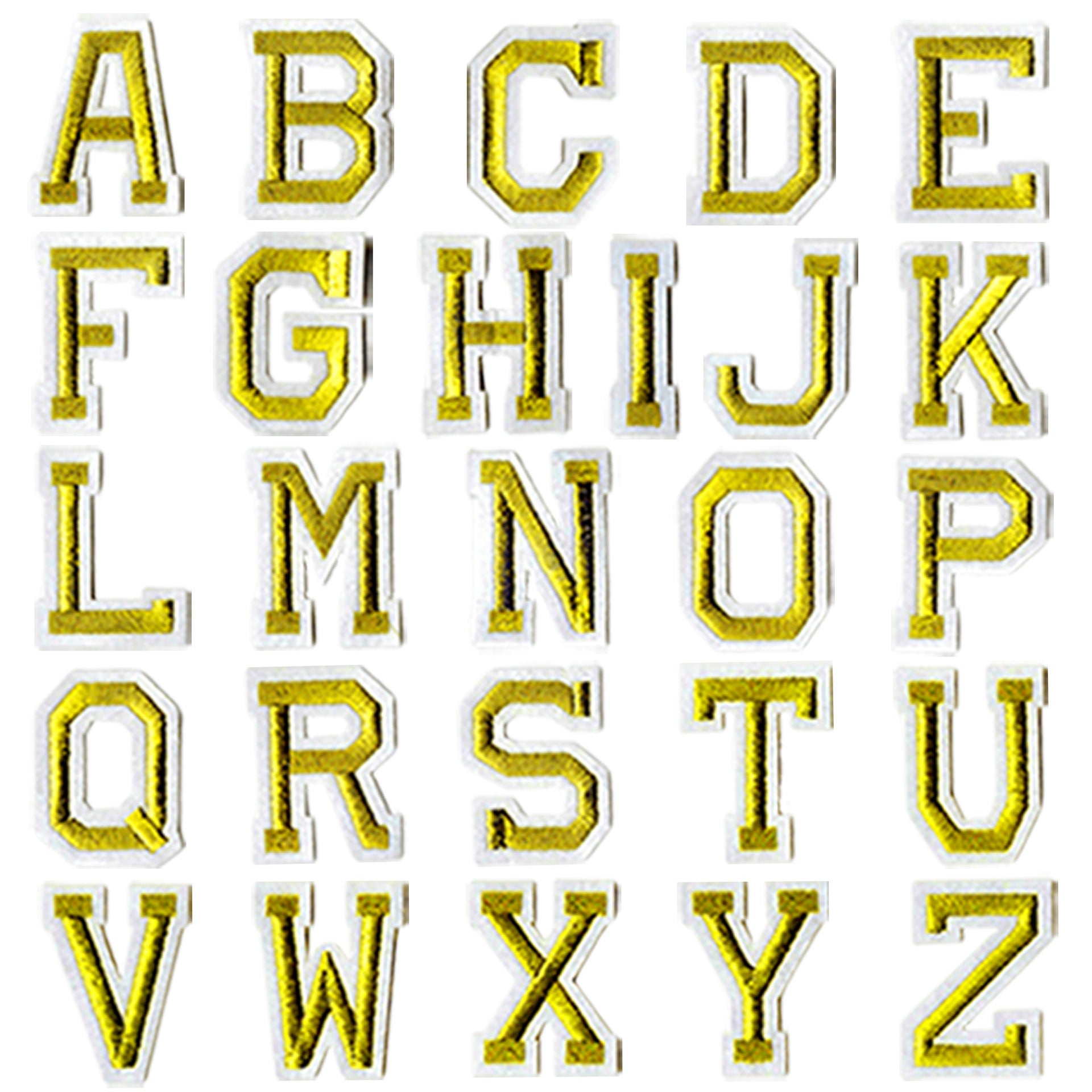 Wholesale Fabric Embroidered Alphabet Patches 26 Gold Letters Set For DIY Clothing Towel Decorative Gift