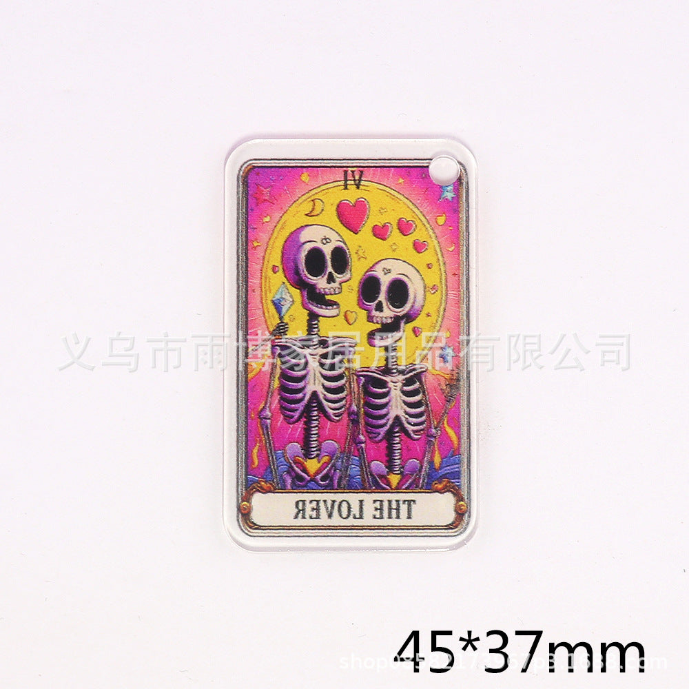 Wholesale 10pcs Cartoon Skull Character Butterfly Rectangular DIY Accessories FlatBack