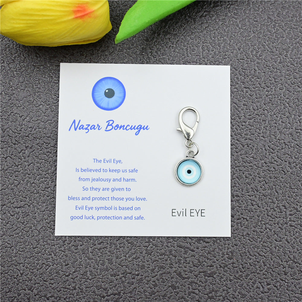 Wholesale Alloy Blue Evil Eye Keychain