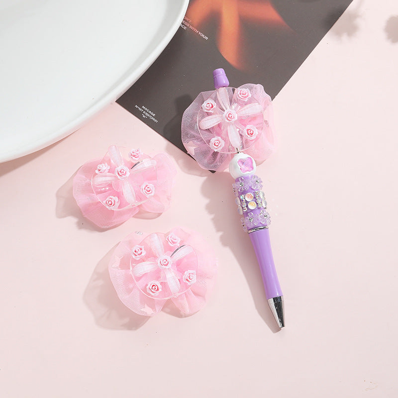 Wholesale 10pcs Honeycomb Heavy Industries Lace Viscose Flower Bow Loose Beads