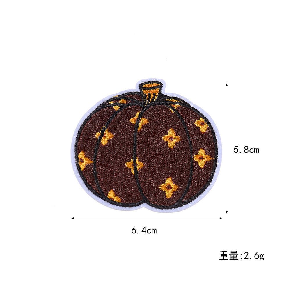 Wholesale Trendy  Pumpkin Embroidered Iron On Patches For Clothing Hats Bags Towels Fun DIY Craft Accessory