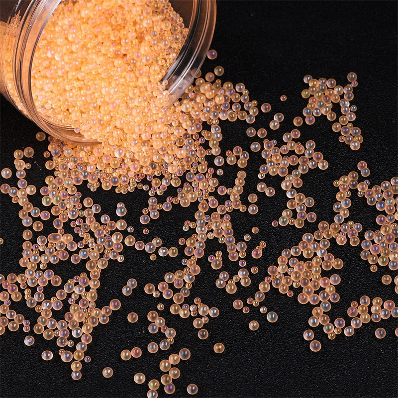 Wholesale 30g Non Porous Transparent Iridescent Glass Rice Beads
