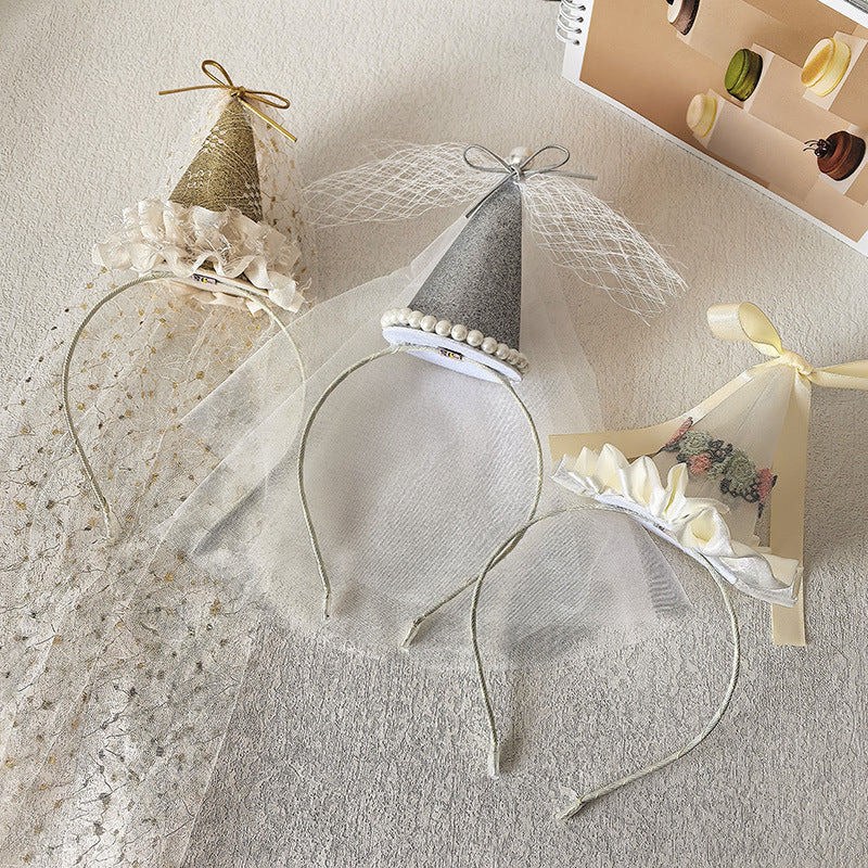 Wholesale Bow Lace Veil Birthday Hat Hairpin