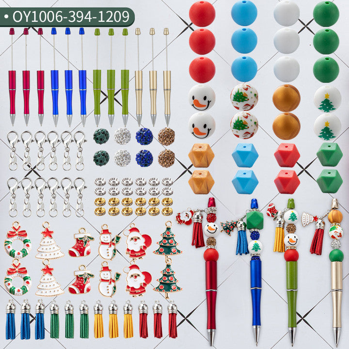 Wholesale Christmas Tassel Silicone Handmade Bead Pen Ballpoint Pen