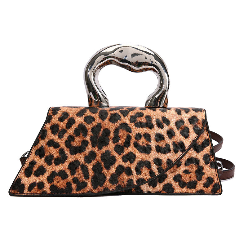 Wholesale 2023 Leopard Print Metal Hand Shoulder Bag
