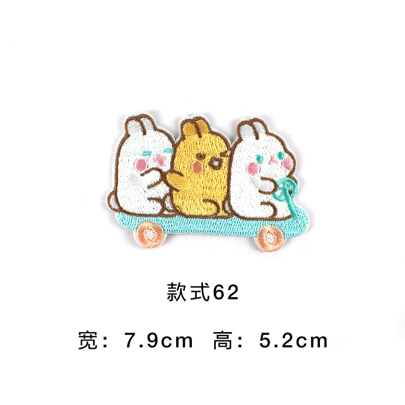 Wholesale Cute Cartoon Embroidered Cloth Patches Self Adhesive Badges For Coat Decoration DIY Craft Supply Gift