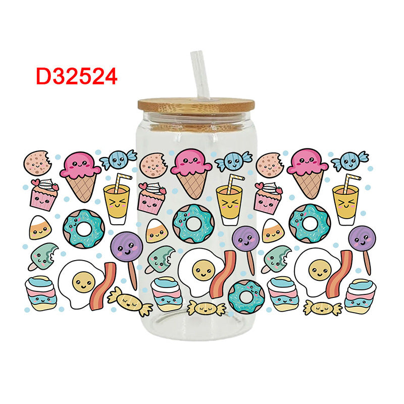 Wholesale Cartoon Dessert Series  16oz Cup UV DTF Wraps