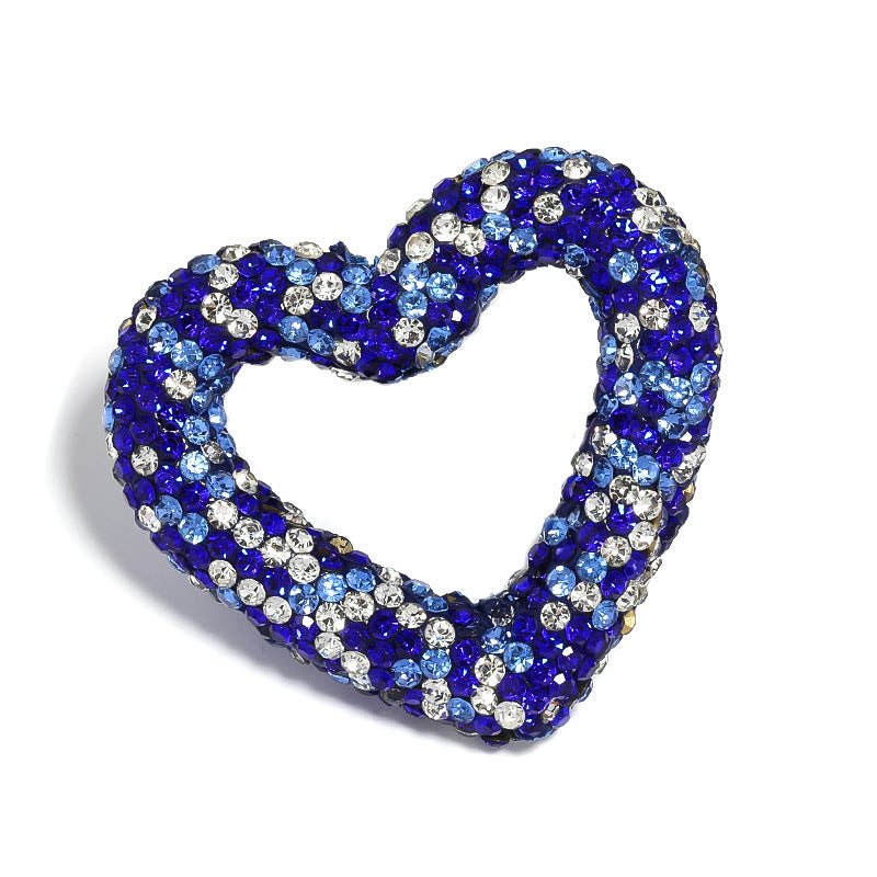 Wholesale 10pcs Rhinestone Colored Hollow Love Clay Beads Heavy Industry Cute Beads DIY